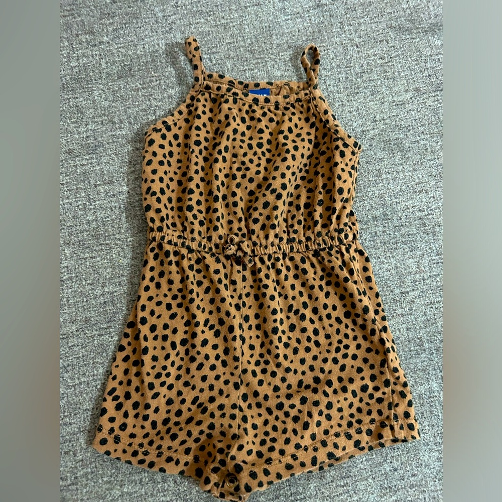 Old Navy Kids Tan and Black Spotted Romper